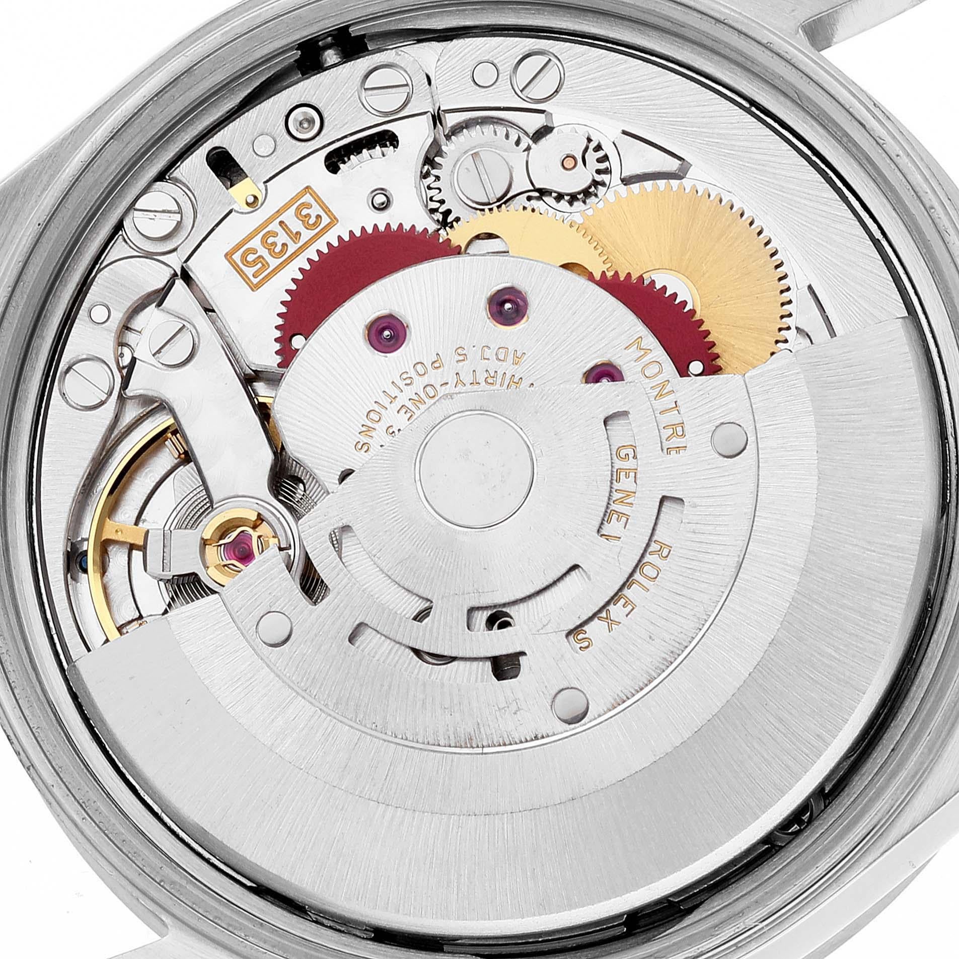 Rolex Date White Dial Engine Turned Bezel Steel Mens Watch 15210 1