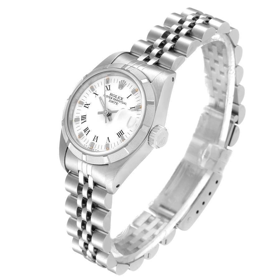 Women's Rolex Date White Dial Oyster Bracelet Steel Ladies Watch 69160 For Sale