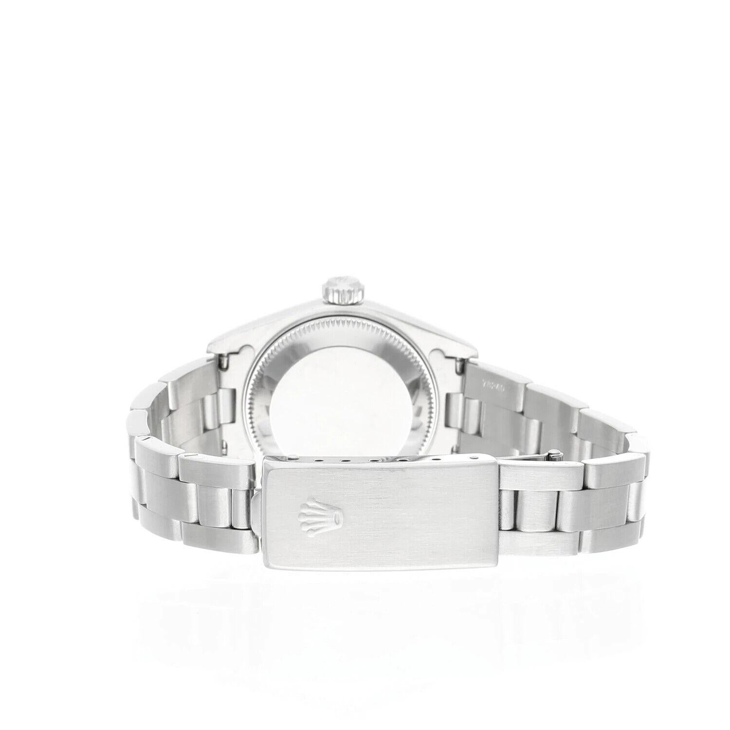 Women's Rolex Date White Dial Oyster Bracelet Steel Ladies Watch 69160 For Sale