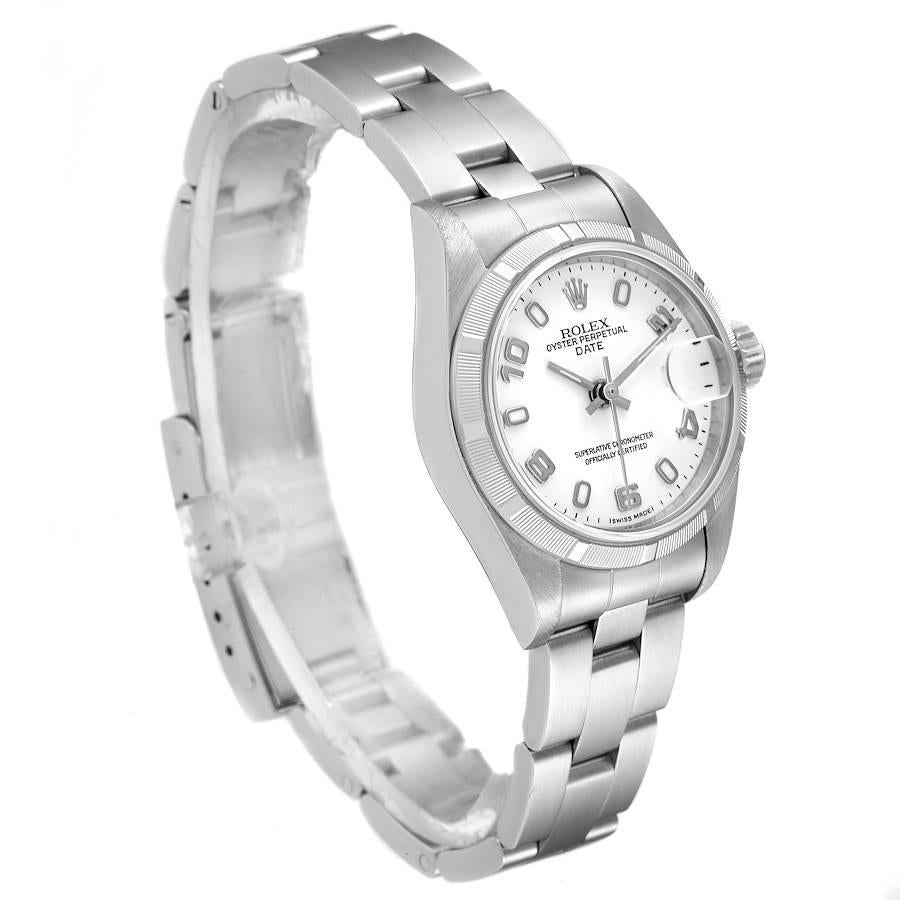 Women's Rolex Date White Dial Oyster Bracelet Steel Ladies Watch 79190