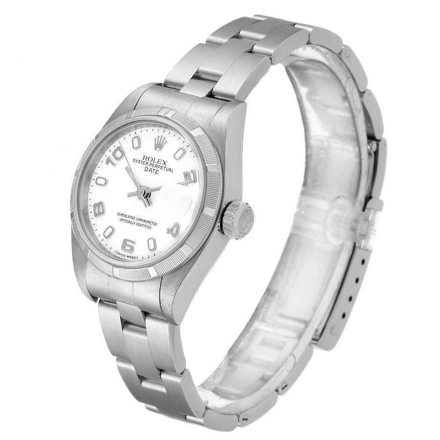 Women's Rolex Date White Dial Oyster Bracelet Steel Ladies Watch 79190