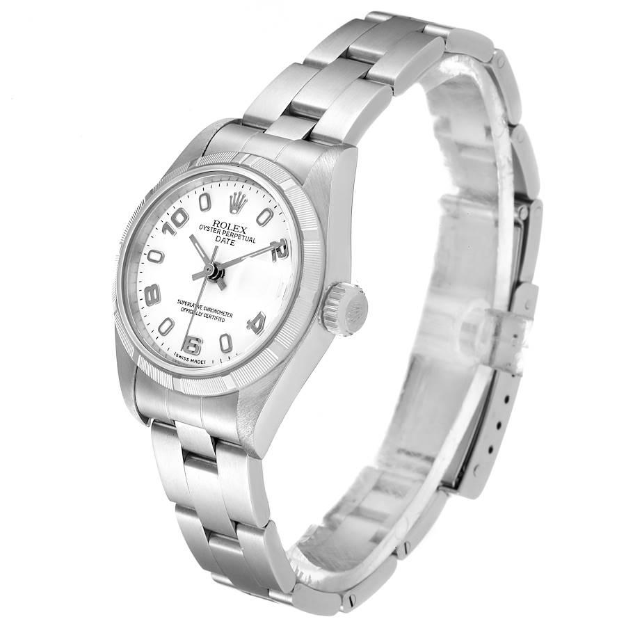 Rolex Date White Dial Oyster Bracelet Steel Ladies Watch 79190 1