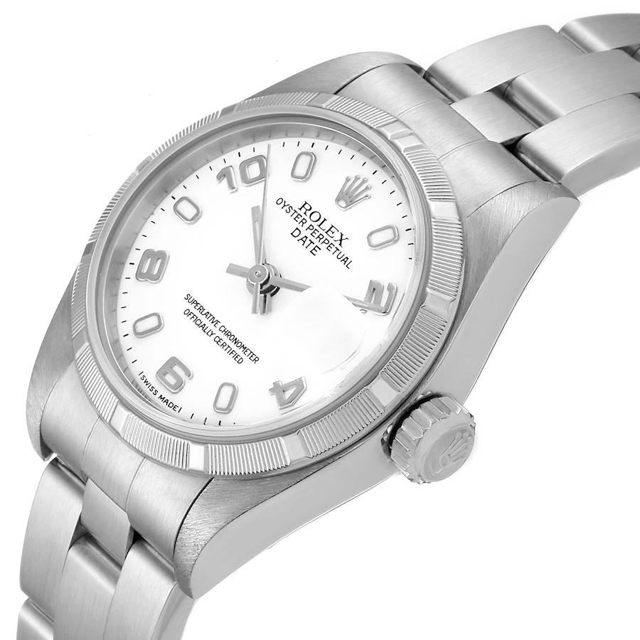 Rolex Date White Dial Oyster Bracelet Steel Ladies Watch 79190 1