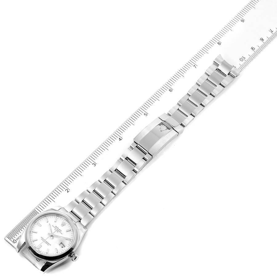 Rolex Date White Dial Oyster Bracelet Steel Men's Watch 115200 Box Card For Sale 7