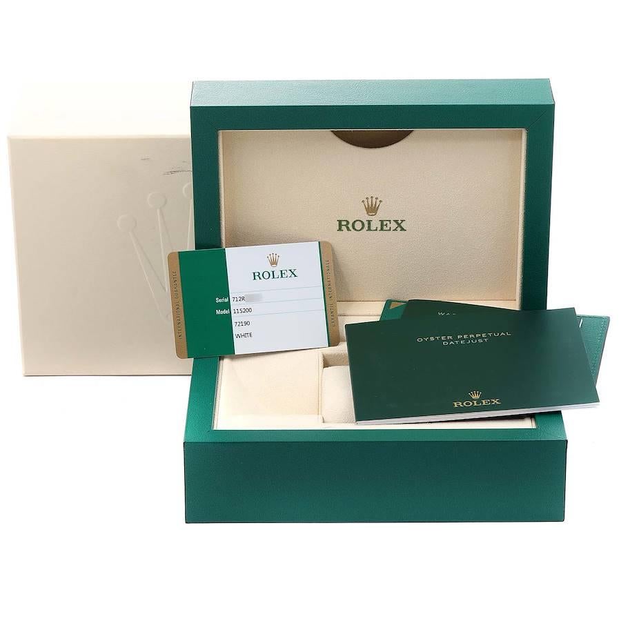 Rolex Date White Dial Oyster Bracelet Steel Men's Watch 115200 Box Card For Sale 9