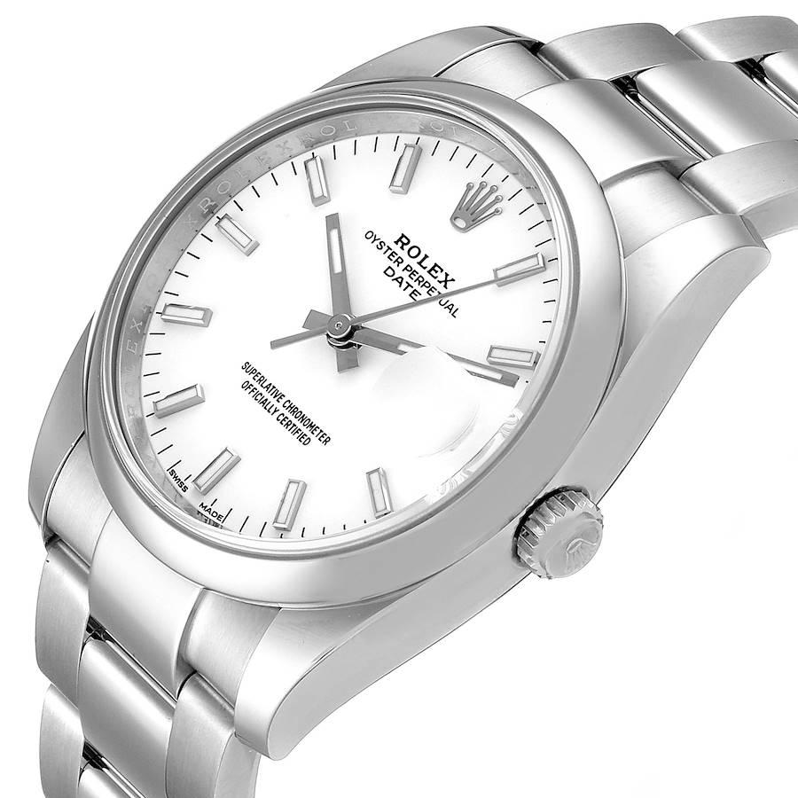 Rolex Date White Dial Oyster Bracelet Steel Men's Watch 115200 Box Card For Sale 2