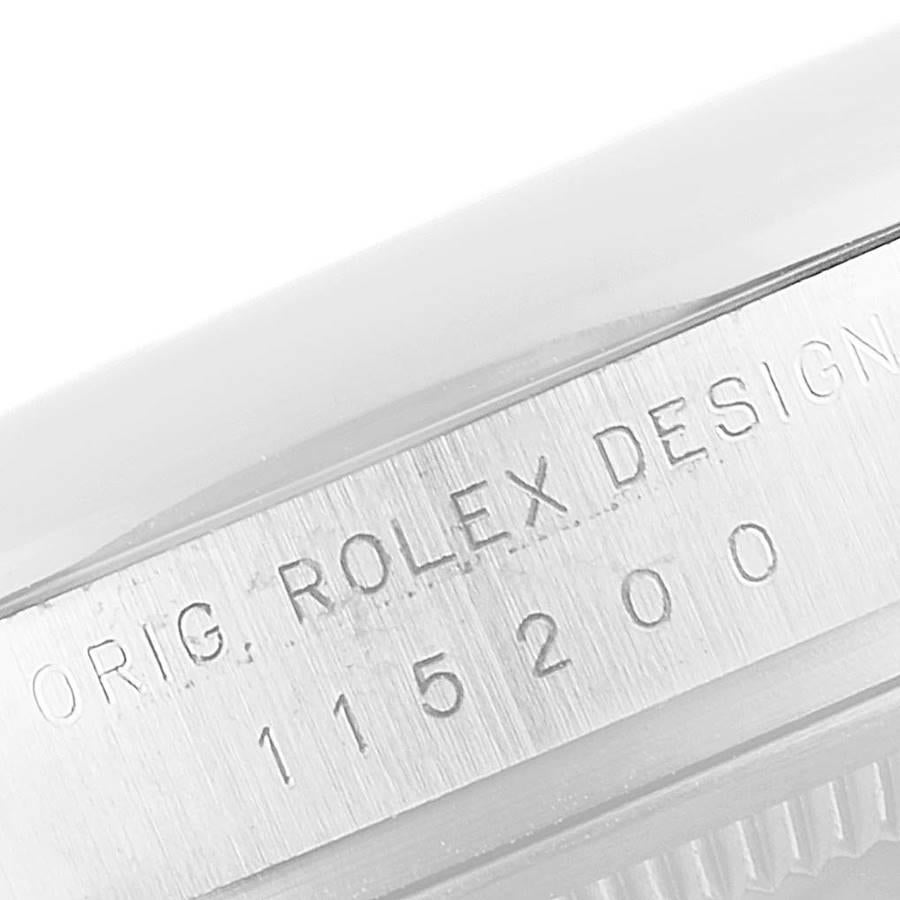 Rolex Date White Dial Oyster Bracelet Steel Men's Watch 115200 Box Card For Sale 4