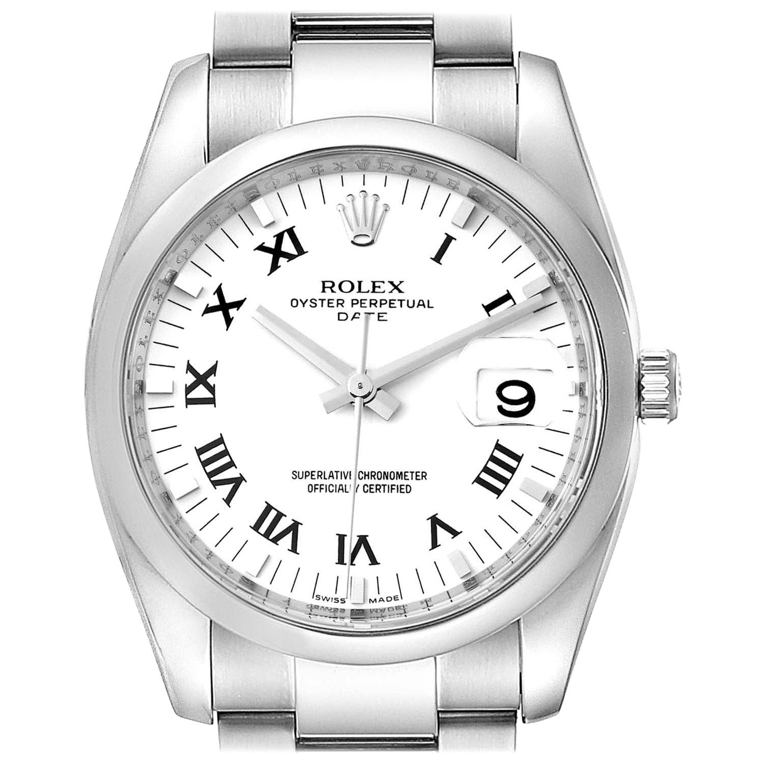 Rolex Date 14 Karat Yellow Gold Jubilee Bracelet Vintage Men's Watch