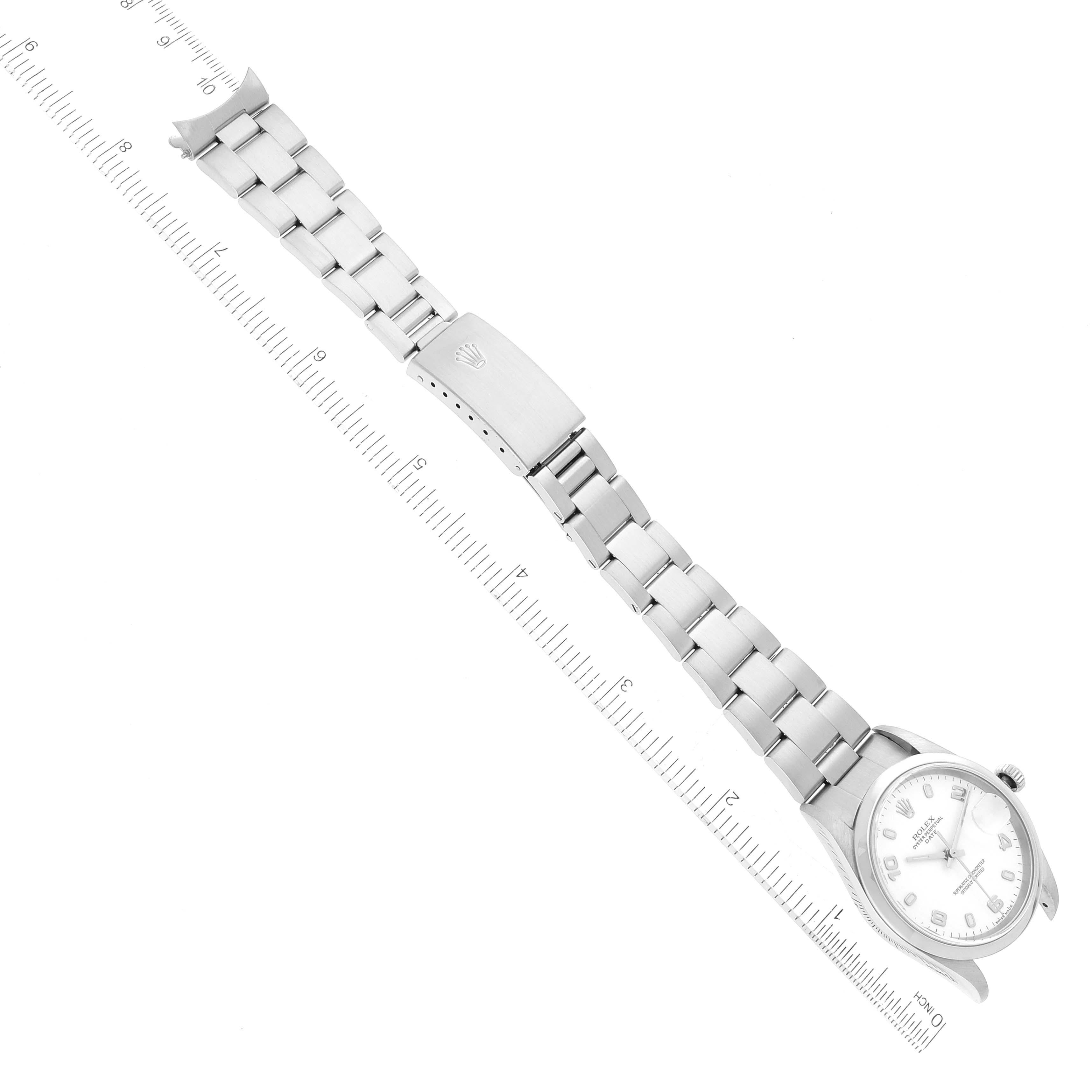 Rolex Date White Dial Oyster Bracelet Steel Mens Watch 15200 6