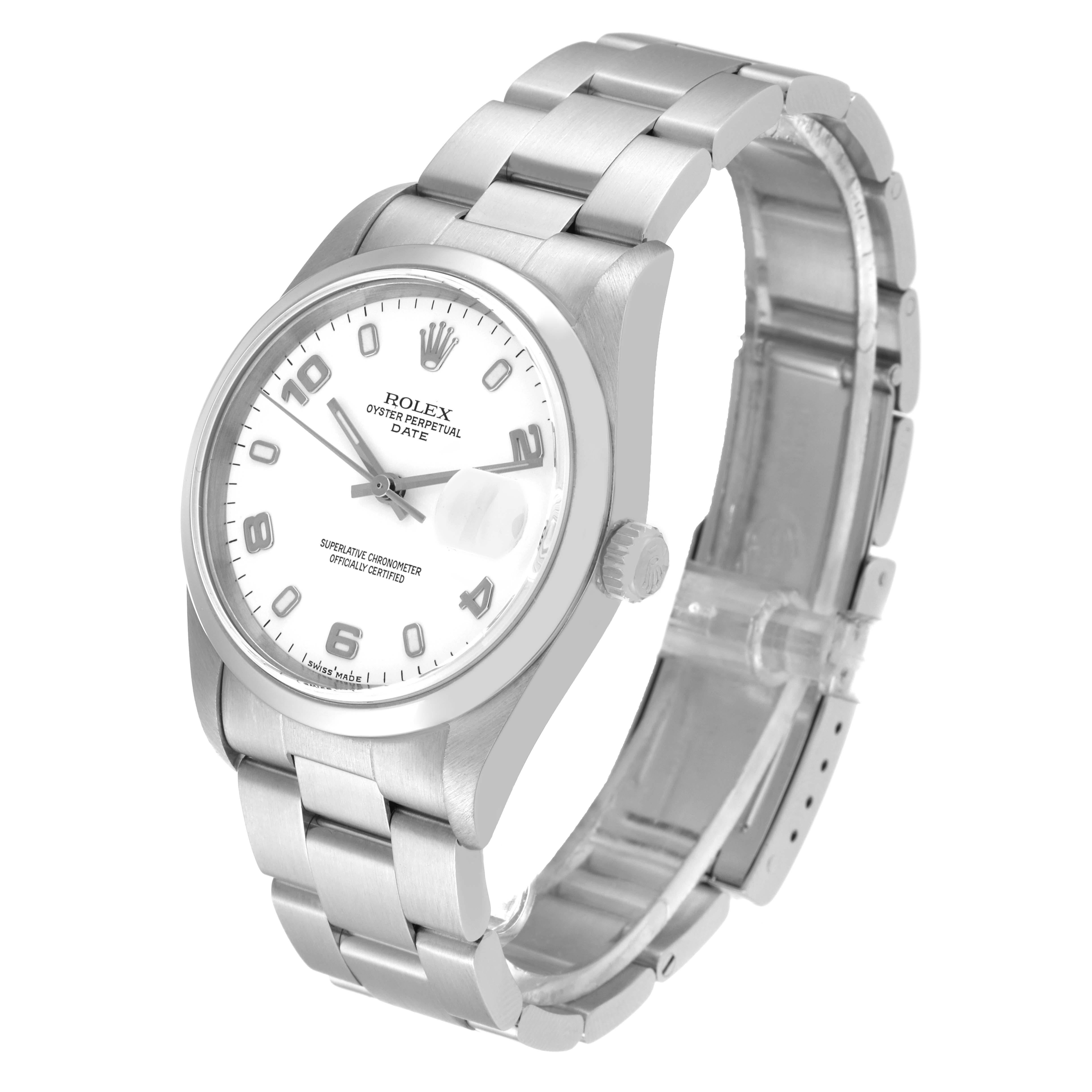 Men's Rolex Date White Dial Oyster Bracelet Steel Mens Watch 15200