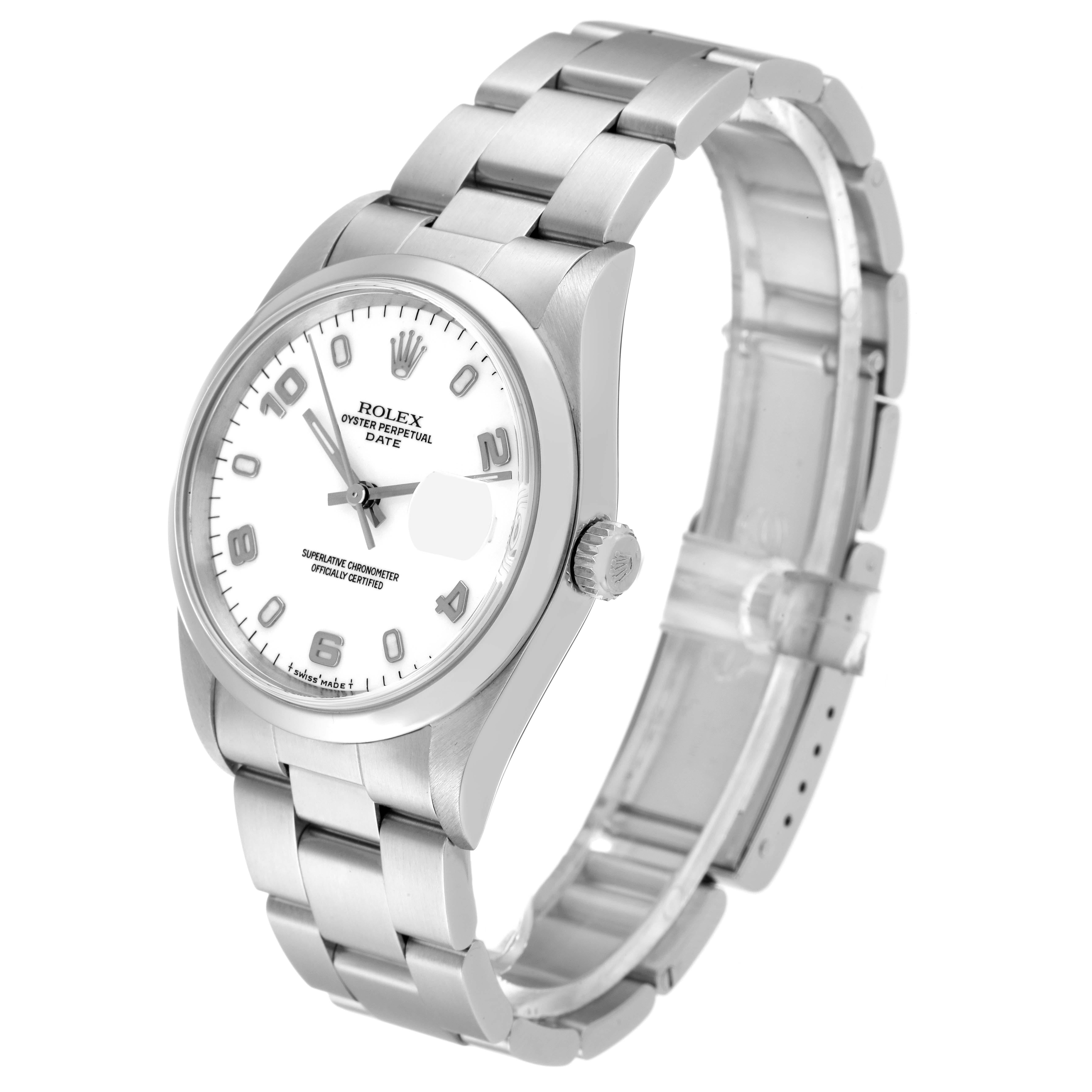 Rolex Date Cadran blanc Bracelet Oyster Acier Montre Homme 15200 Pour hommes en vente