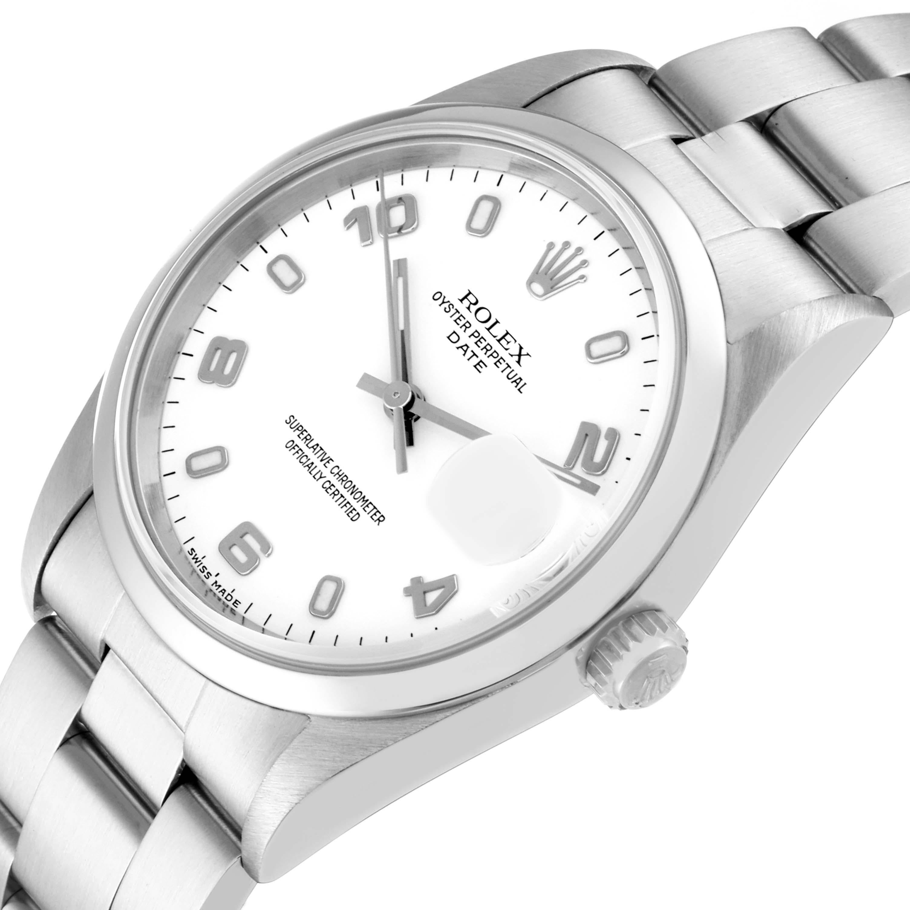 Rolex Date Cadran blanc Bracelet Oyster Acier Montre Homme 15200 Pour hommes en vente