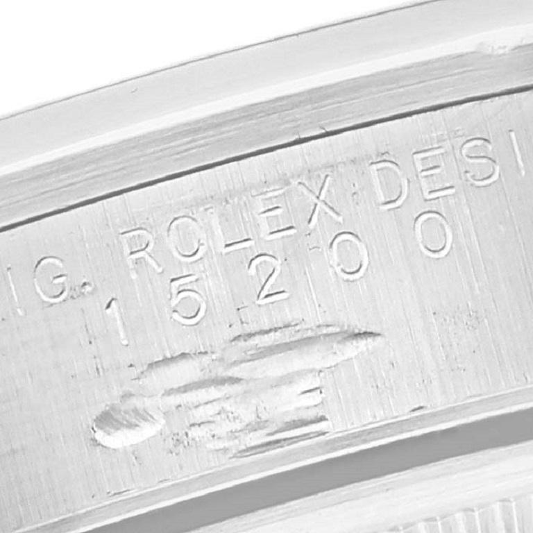 Rolex Date Cadran blanc Bracelet Oyster Acier Montre Homme 15200 en vente 1