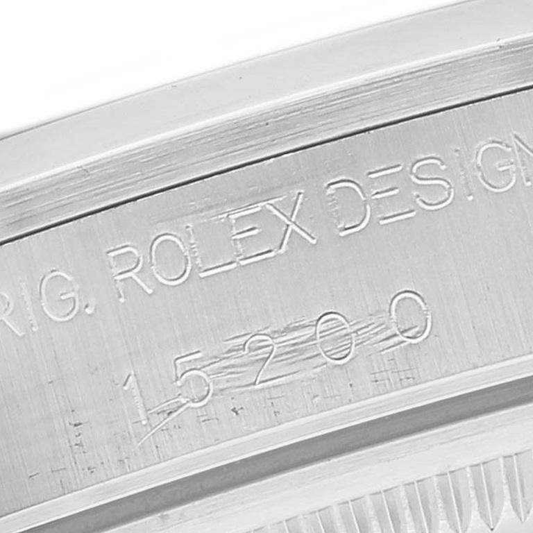 Rolex Date Cadran blanc Bracelet Oyster Acier Montre Homme 15200 en vente 2