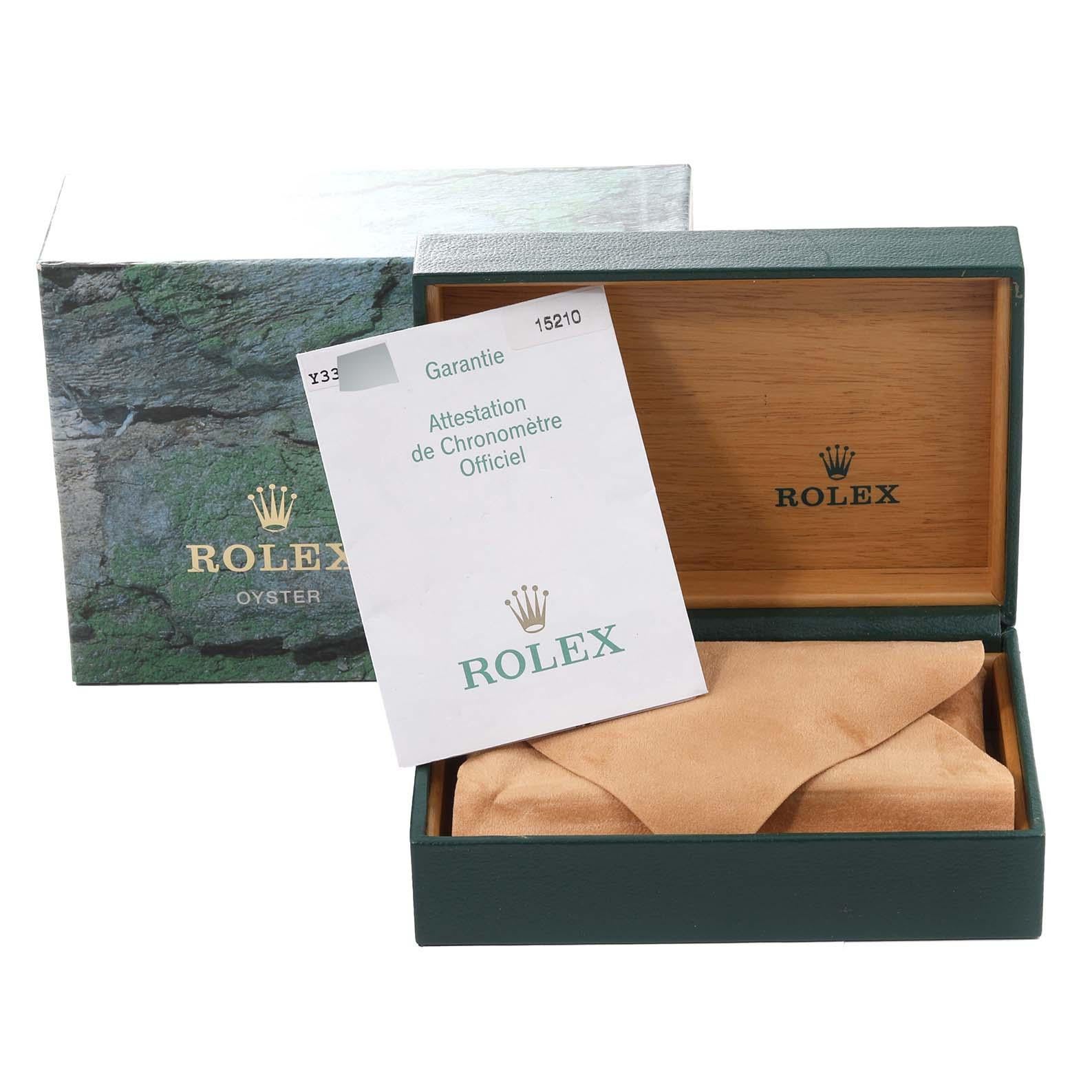 Rolex Date White Dial Oyster Bracelet Steel Mens Watch 15210 Box Papers 1