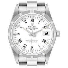 Montre Rolex Date  cadran blanc, bracelet en acier, pour hommes, 15210, bote et documents.