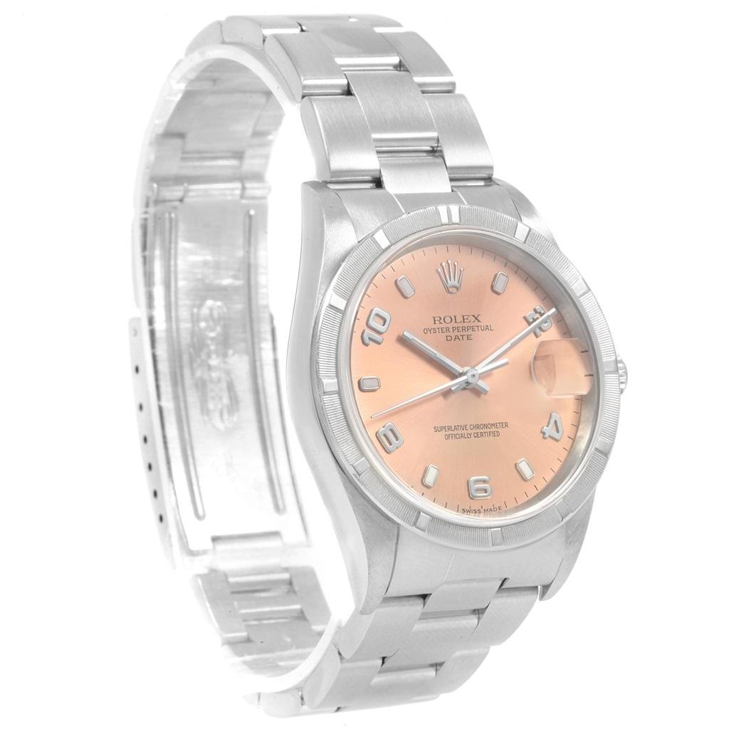 Rolex Date White Dial Oyster Bracelet Steel Men's Watch 15210 In Excellent Condition In Atlanta, GA