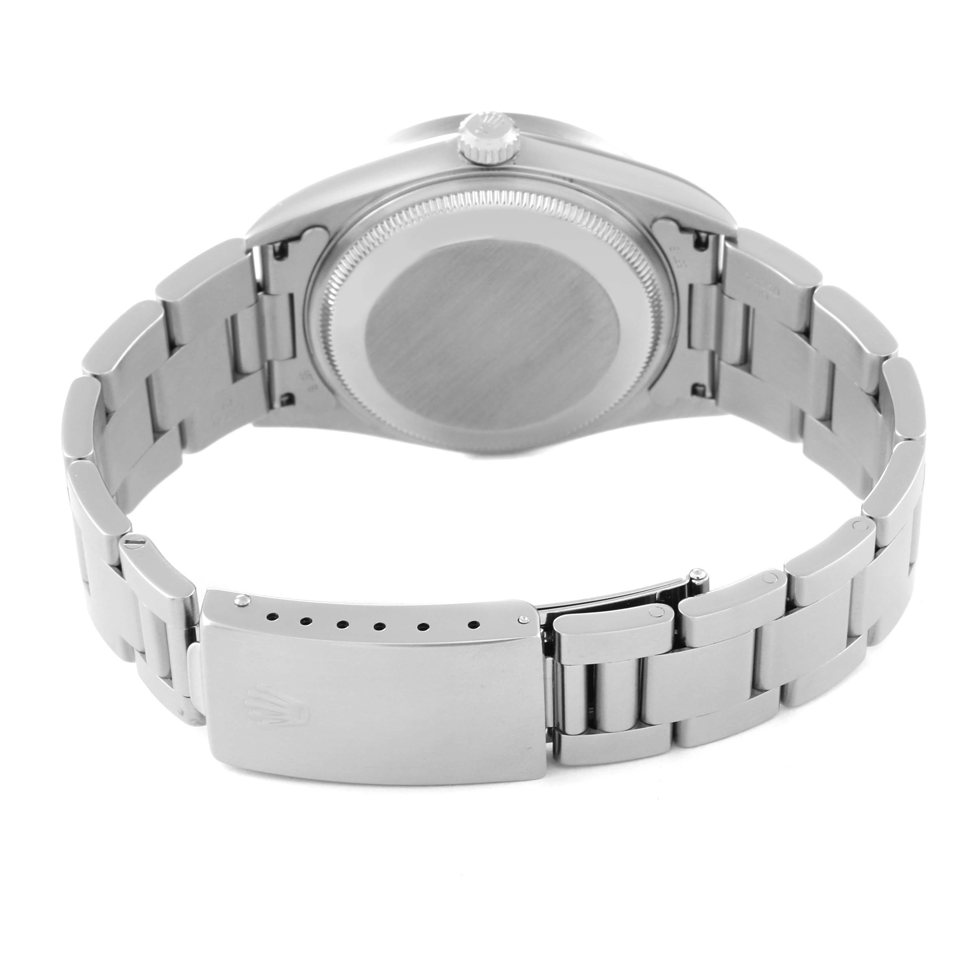 Rolex Date Weißes Oyster-Armband Stahl-Herrenuhr mit Zifferblatt 15210 im Angebot 1