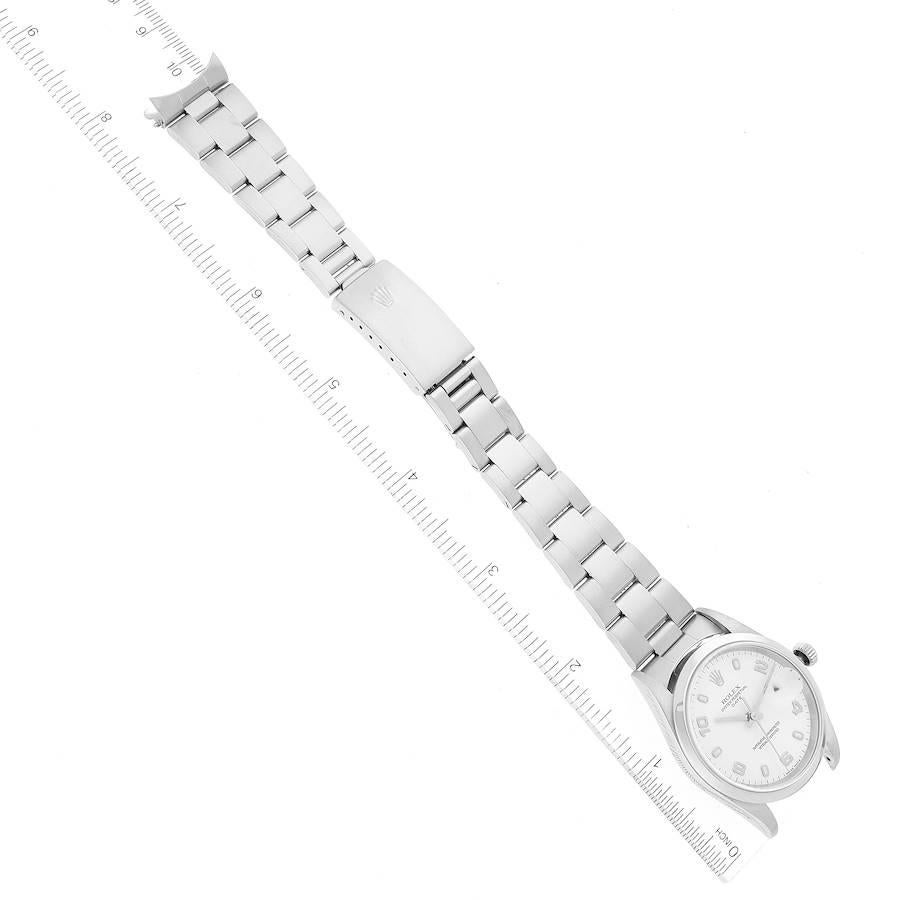 Rolex Date White Dial Smooth Bezel Steel Mens Watch 15200 5