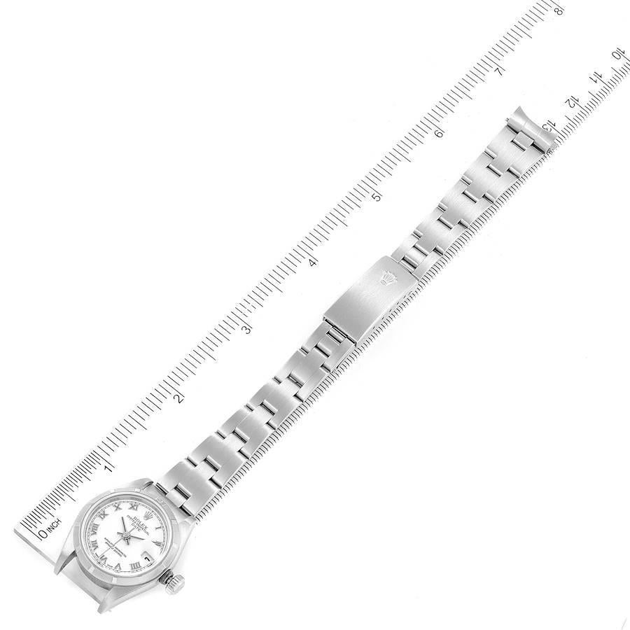 Rolex Date White Roman Dial Oyster Bracelet Steel Ladies Watch 79190 For Sale 6