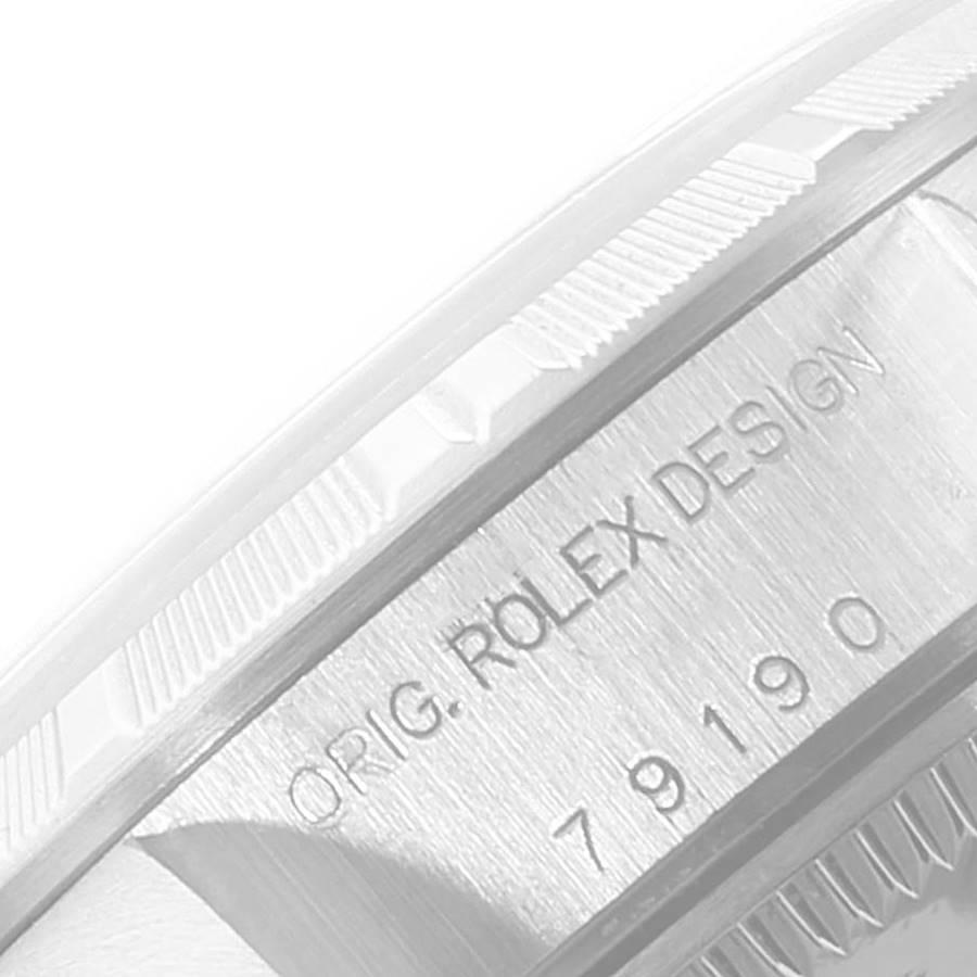 Rolex Date White Roman Dial Oyster Bracelet Steel Ladies Watch 79190 For Sale 2
