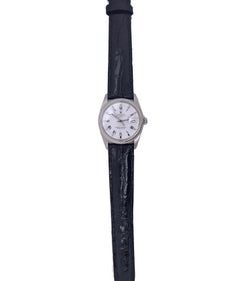 Rolex Date with White Face on Black Strap, circa 1988