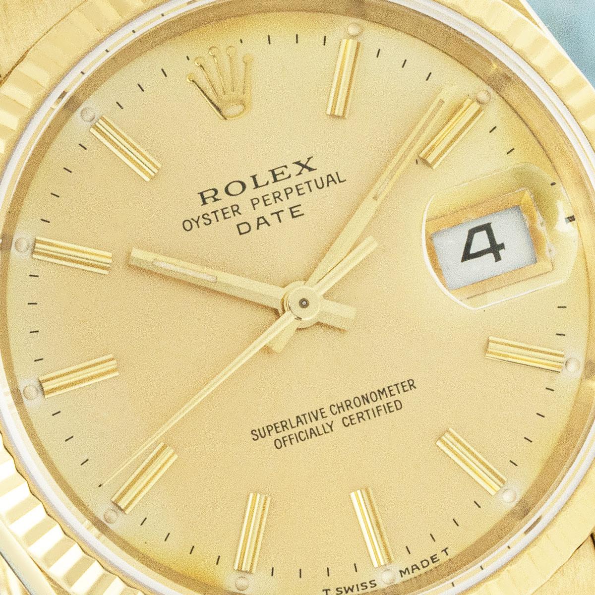 Rolex Date Yellow Gold 15238 For Sale 2