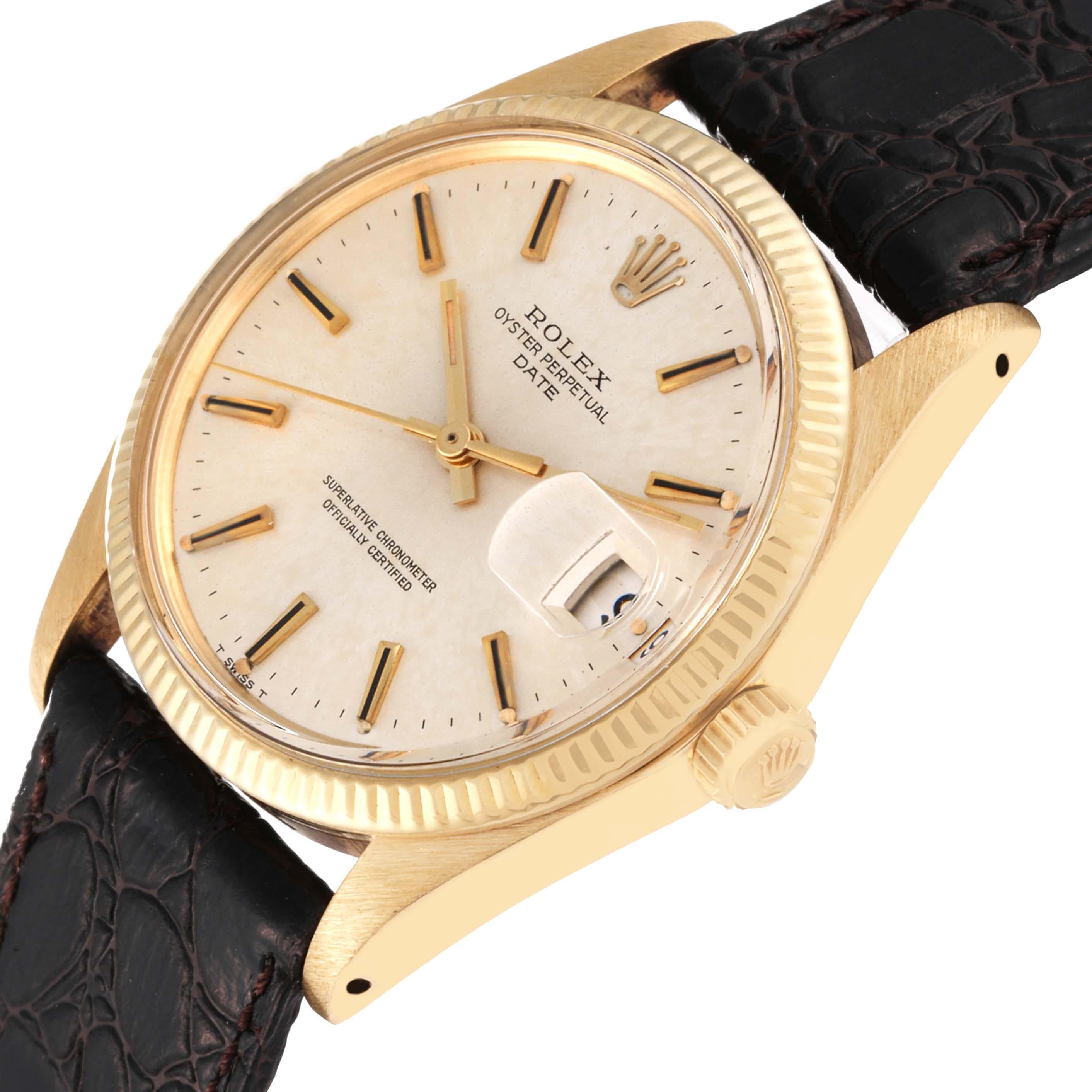 Rolex Date Yellow Gold Champagne Dial Vintage Mens Watch 1503 Box Papers 1