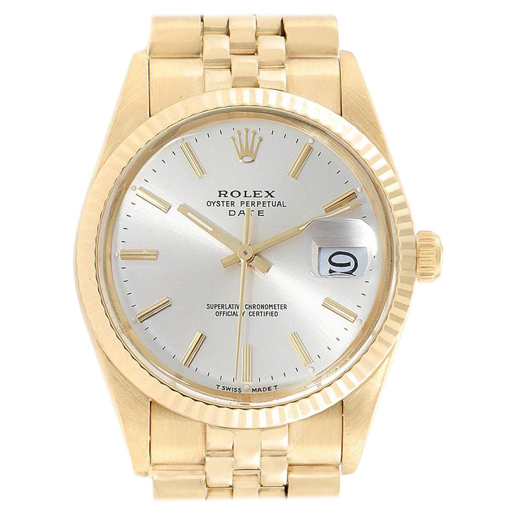 Rolex Date Yellow Gold Jubilee Bracelet Vintage Men's Watch 1503