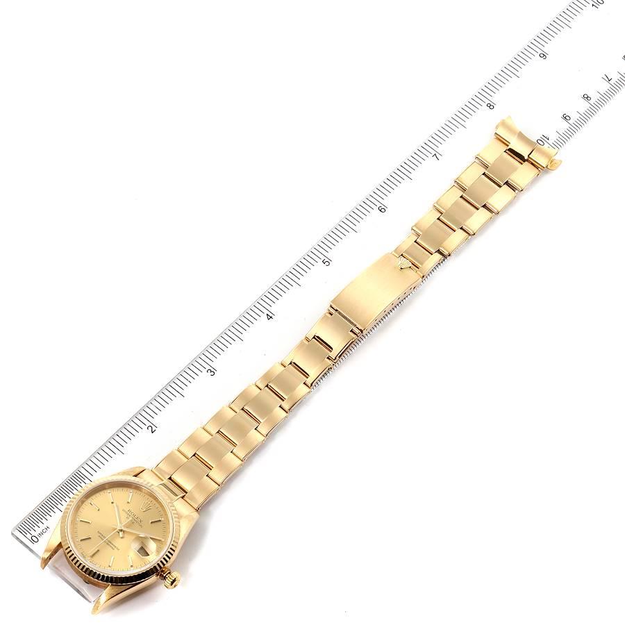 Rolex Date Yellow Gold Oyster Bracelet Men's Watch 15238 Box 7