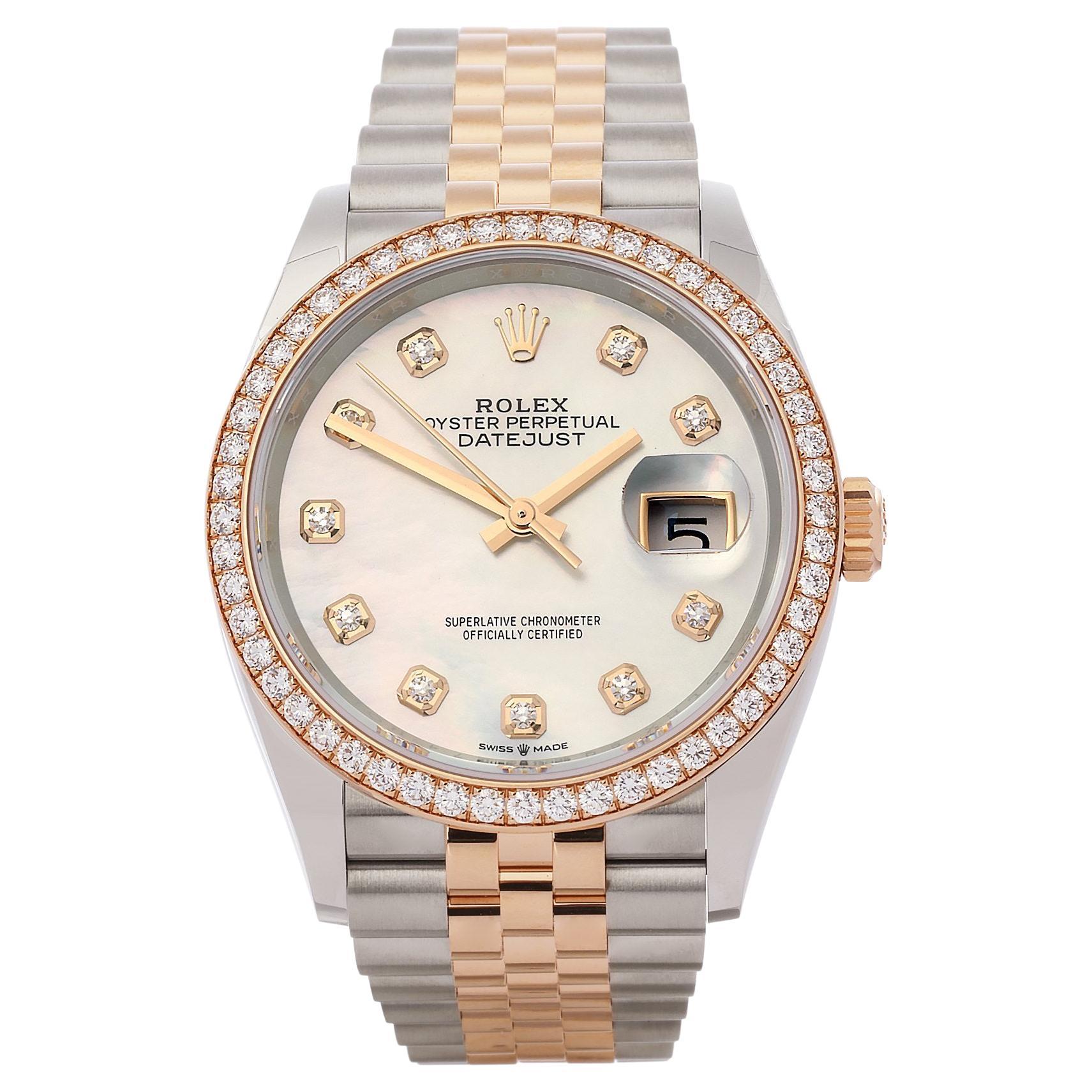 Rolex Datejust 0 126281RBR Unisex Rose Gold & Stainless Steel 0 Watch For Sale