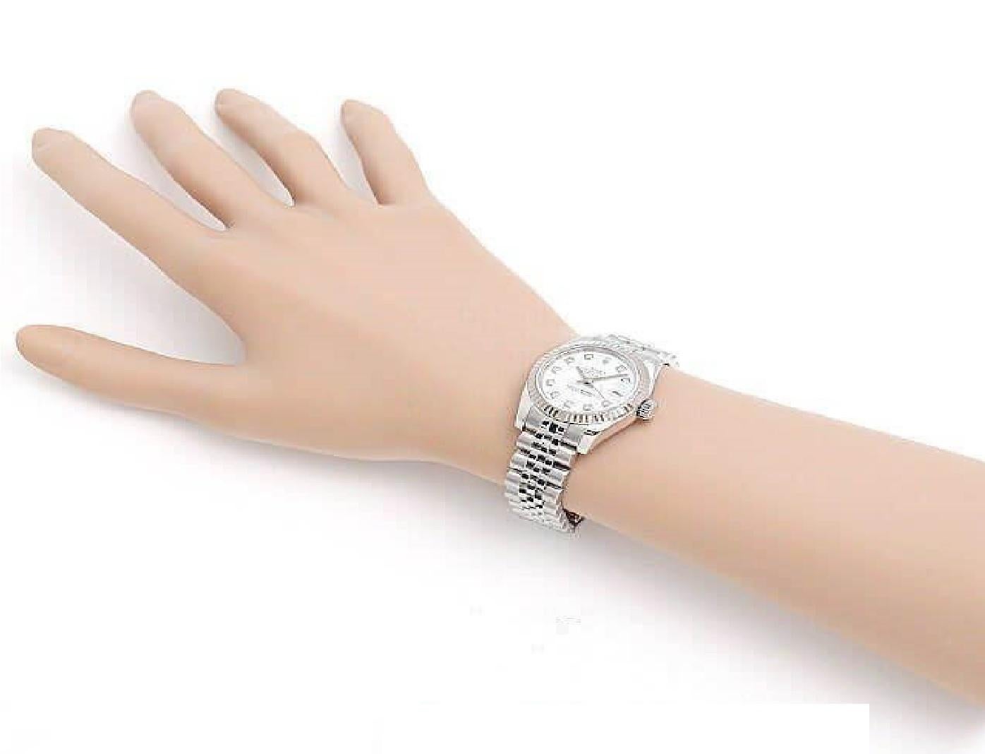 Women's Rolex Datejust 10P Diamond 179174G White Ladies Jubilee Bracelet Watch - Used