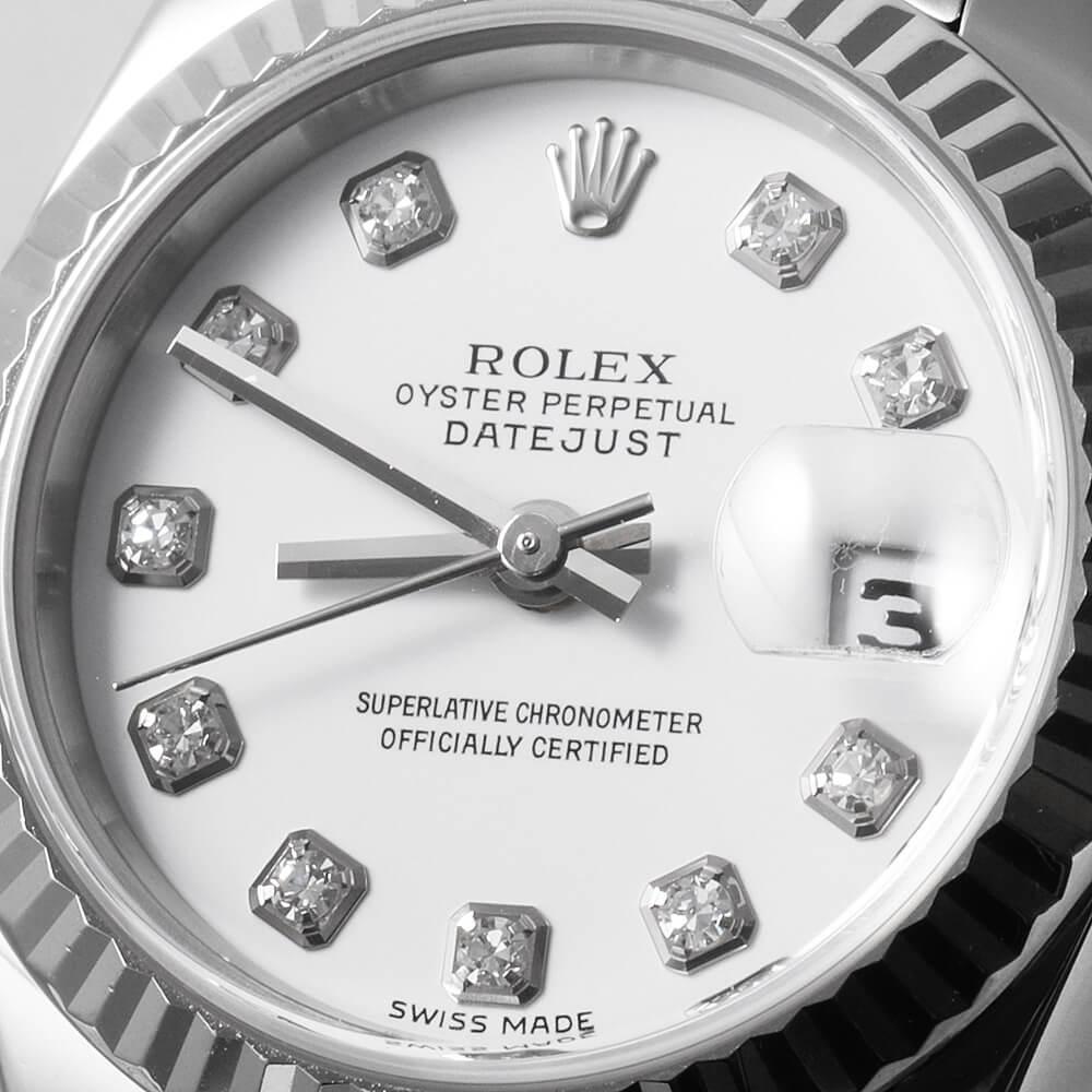 Rolex Datejust 10P Diamond 179174G White Ladies Jubilee Bracelet Watch - Used 1