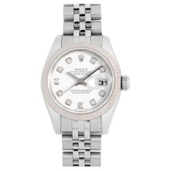 Rolex Datejust 10P Diamant 179174G Weiße Damen Jubiläums-Armbanduhr - Used