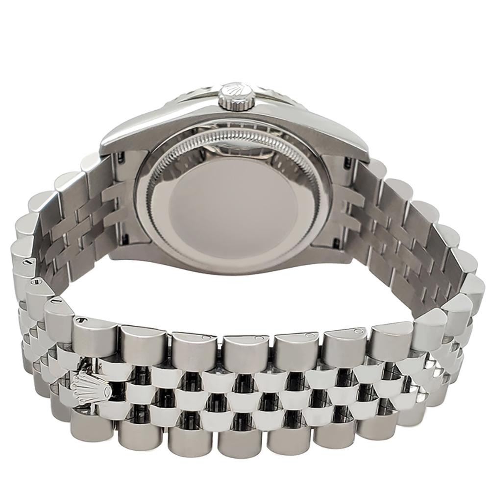 Modern Rolex Datejust 116200 36mm 3.9CT Diamond Bezel/Lugs/White Roman Dial Watch For Sale