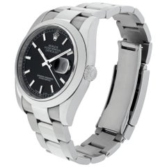 Rolex Datejust 116200 in acciaio inossidabile con quadrante nero 36 mm Orologio automatico