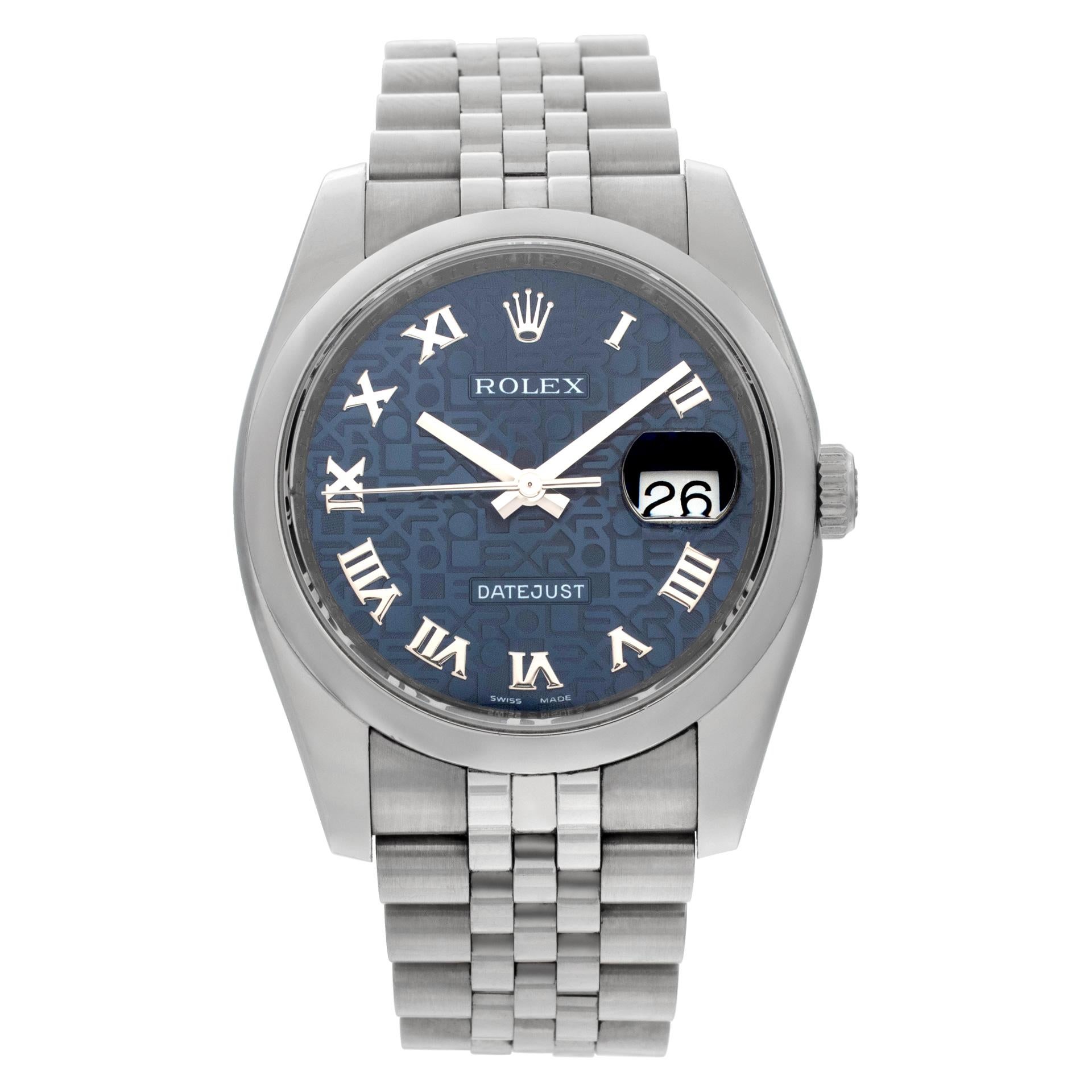 Rolex Datejust 116200 in Stainless Steel with a Blue dial 36mm Automatic watch For Sale