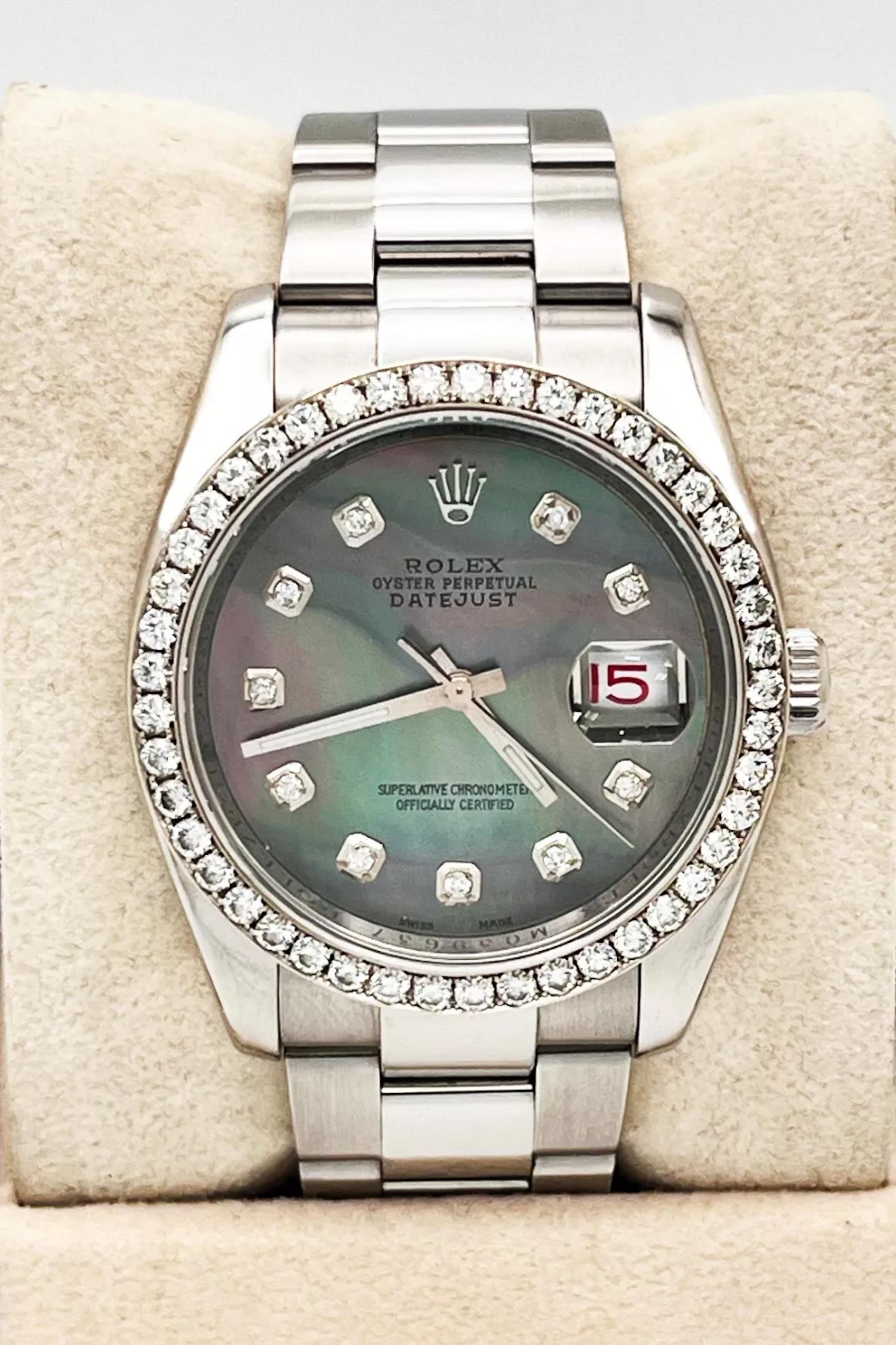 Rolex Datejust 116200 Tahitian MOP Diamond Dial Diamond Bezel Stainless Steel 3