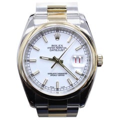 Rolex Datejust 116203 New Style White Dial 18 Karat Gold and Stainless Steel