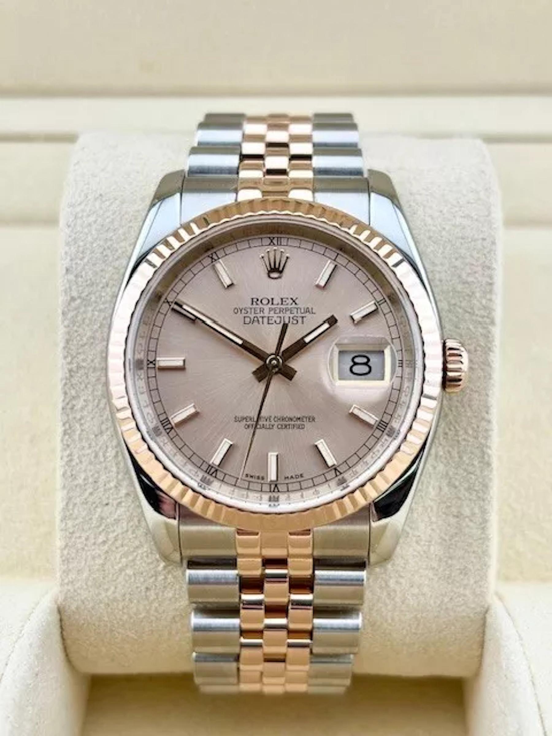 Rolex Datejust 116231 36mm Roségold Zifferblatt 18K Roségold Edelstahl Jubiläum 2