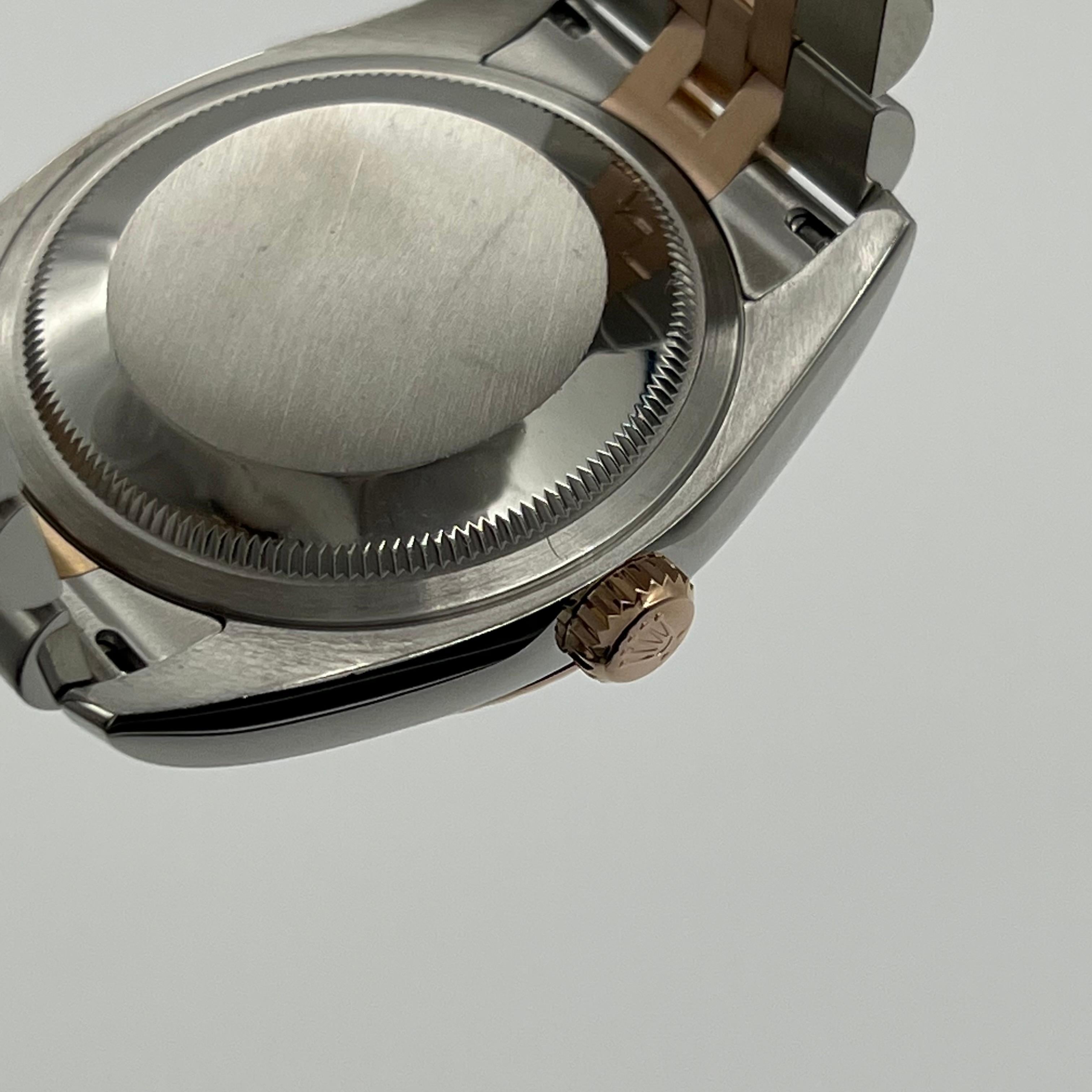 Rolex Datejust 116231 36 mm Silber Roman Zifferblatt 18K Roségold Stahl Box Papier 4