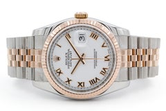 Rolex Datejust 116231 Two Tone 18k Rose Gold Stainless Steel 36mm Roman BNP