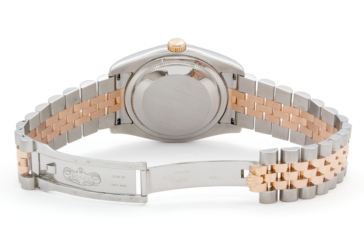 Women's or Men's Rolex Datejust 116231 Two Tone 18k Rose Gold Stainless Steel 36mm Roman BNP