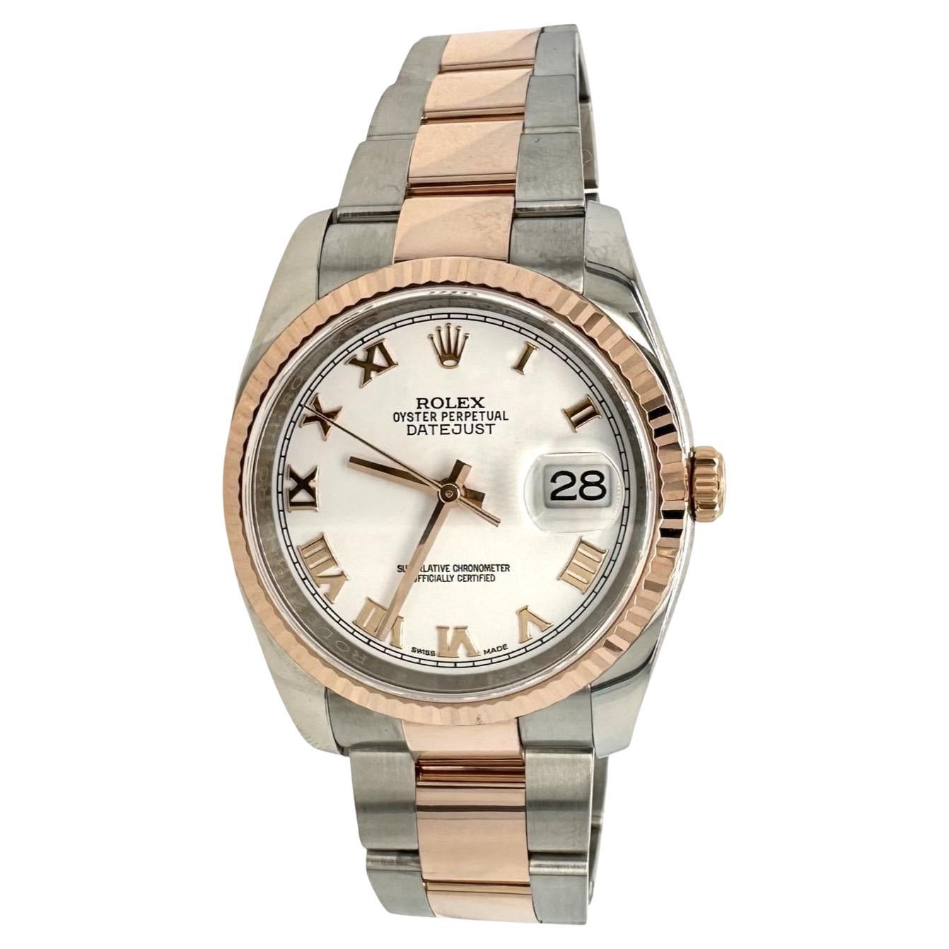 Rolex Datejust 116231 Bracciale Oyster 18k rosa/acciaio bicolore 36 mm