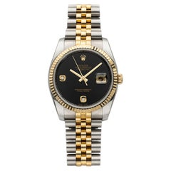 Rolex Datejust 116233 18K YG Steel Onyx Diamond Dial Automatic 36mm