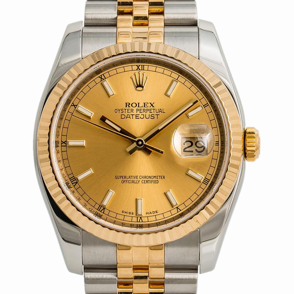 Rolex Datejust 116233, Champagne Dial, Certified and Warranty In Excellent Condition For Sale In Miami, FL