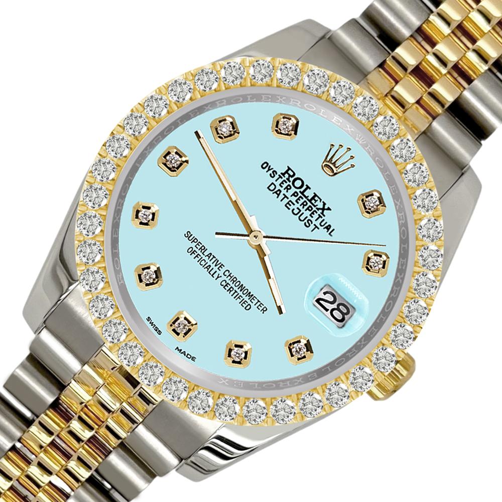 Diese Rolex Datejust 36mm 116233 kommt mit ElegantSwiss Drei-Jahres-Garantie, LIFETIME Individuelle Diamond Replacement Warranty, Rolex-Box, und Zertifikat der Authentizität / Schätzung.

Die WATCH ist in einem ausgezeichneten, tadellosen Zustand,