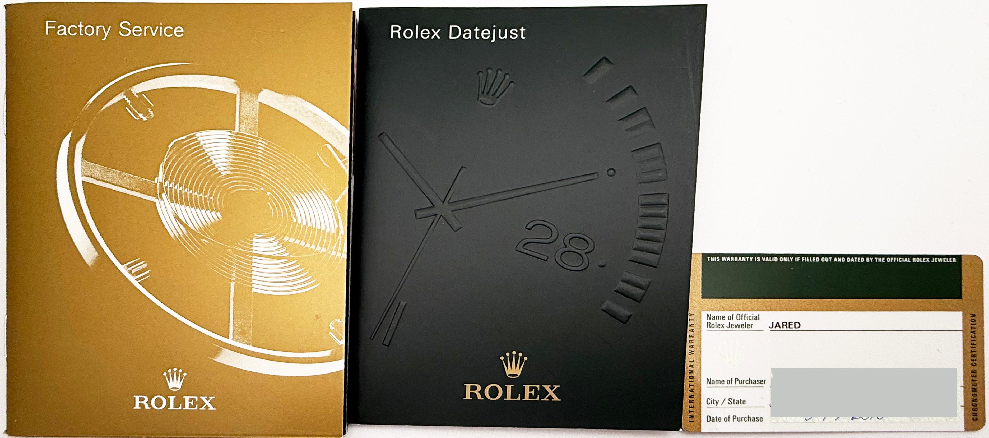 Rolex Datejust 116233 36mm Black Diamond Dial 18K Yellow Gold Steel Box Paper For Sale 10