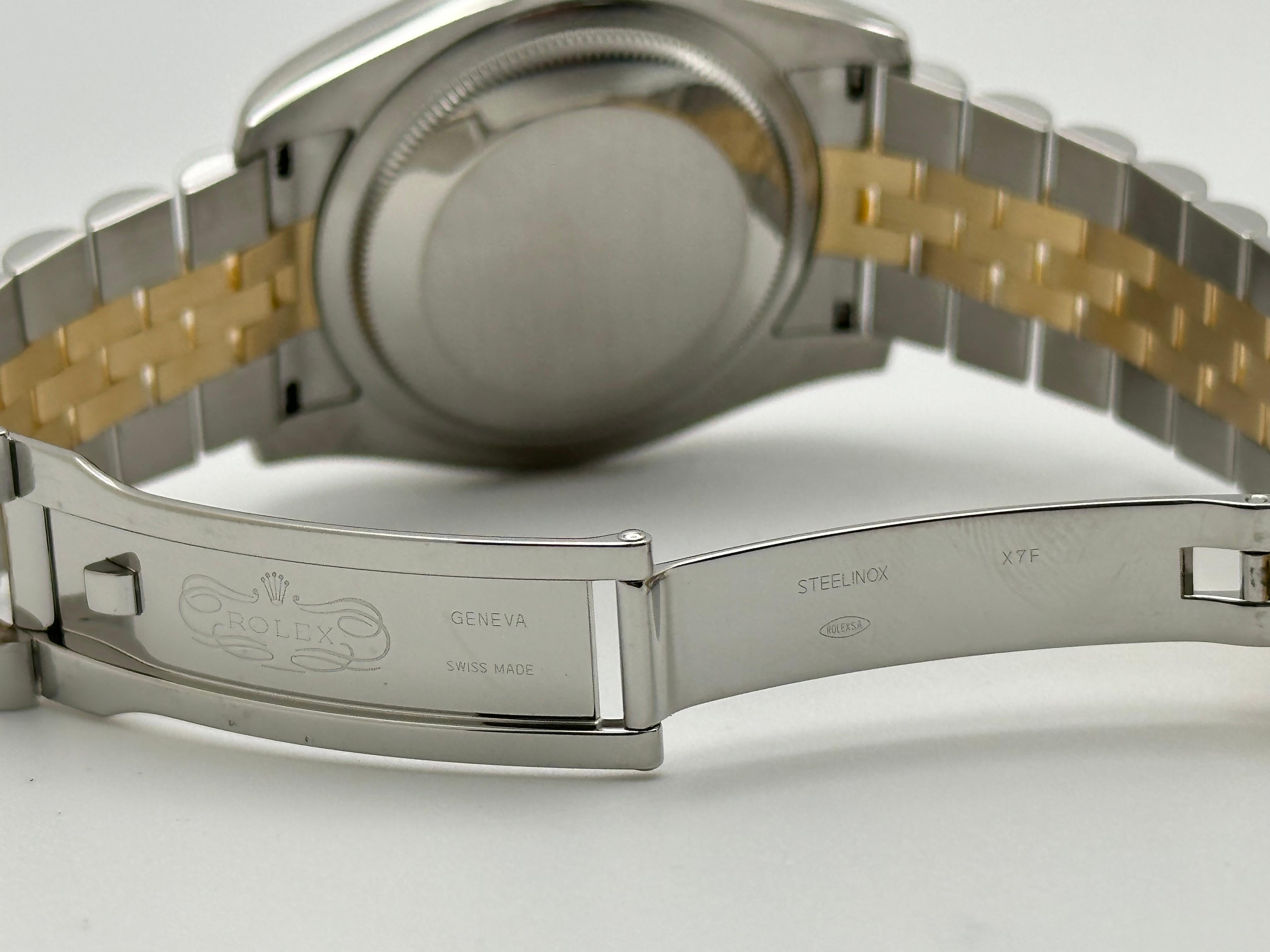 Rolex Datejust 116233 36mm Silber römisches Zifferblatt 18K Gelbgold Stahl Jubilee Herren im Angebot