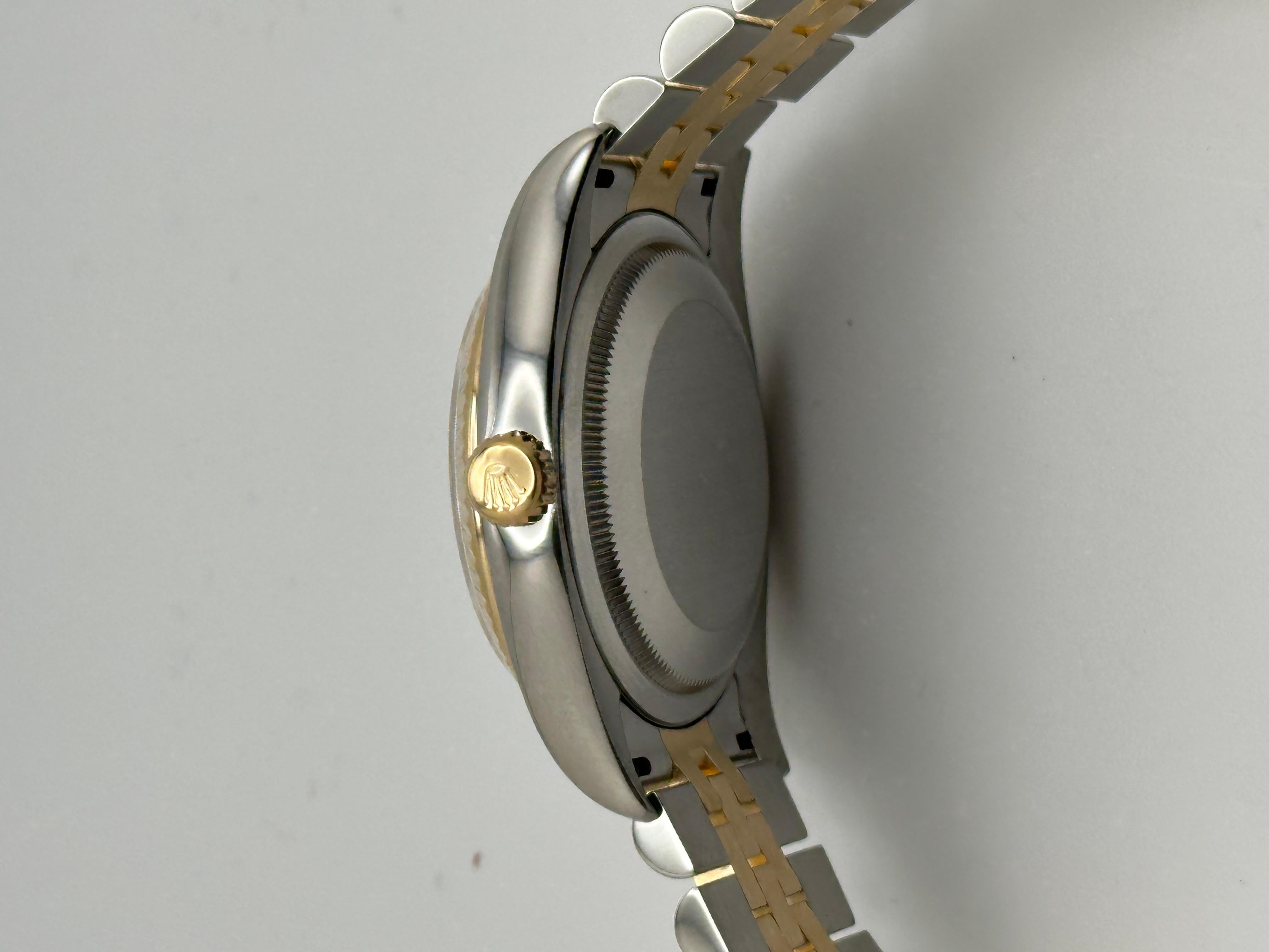Rolex Datejust 116233 36mm Silber römisches Zifferblatt 18K Gelbgold Stahl Jubilee im Angebot 1
